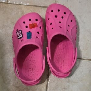 Kids Pink crocs with Fun Charms